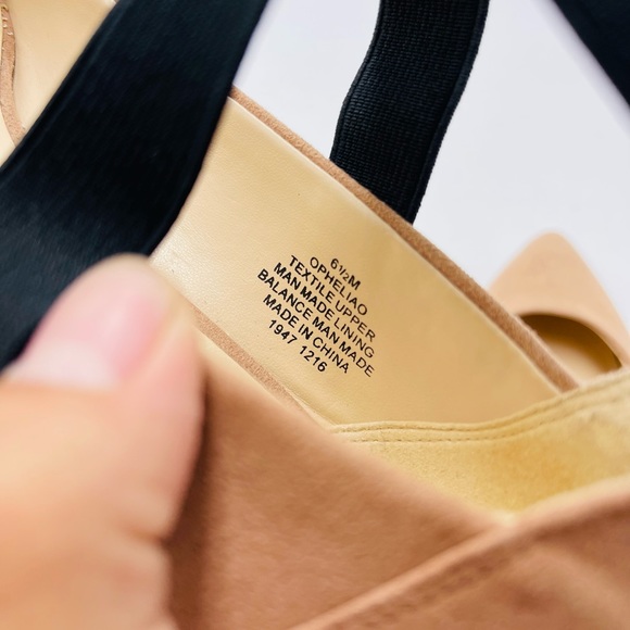 Nine West Opheliao Cream Beige Faux Suede Ankle Ballet Ballerina Flats - Picture 4 of 6